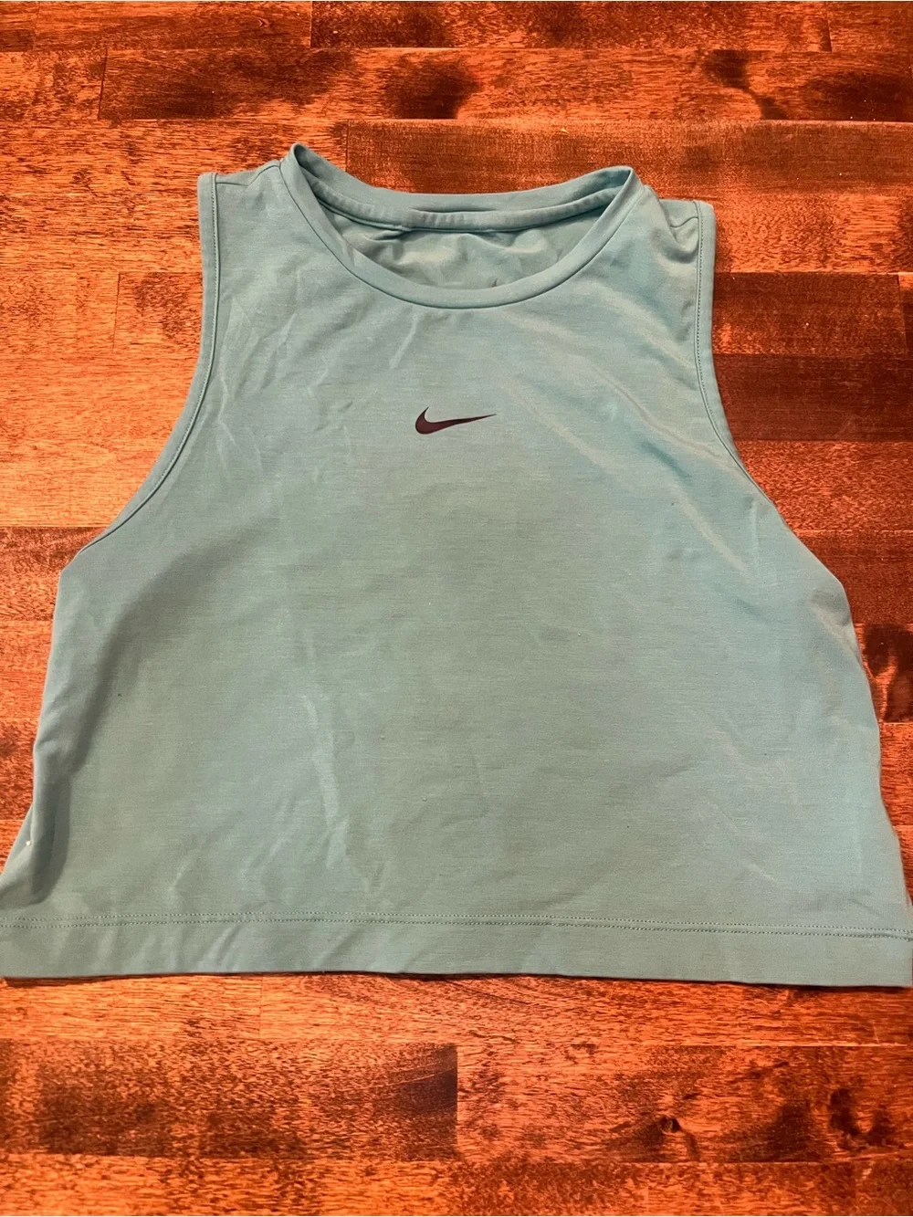Nike girls Teal Crewneck Crop Tank medium